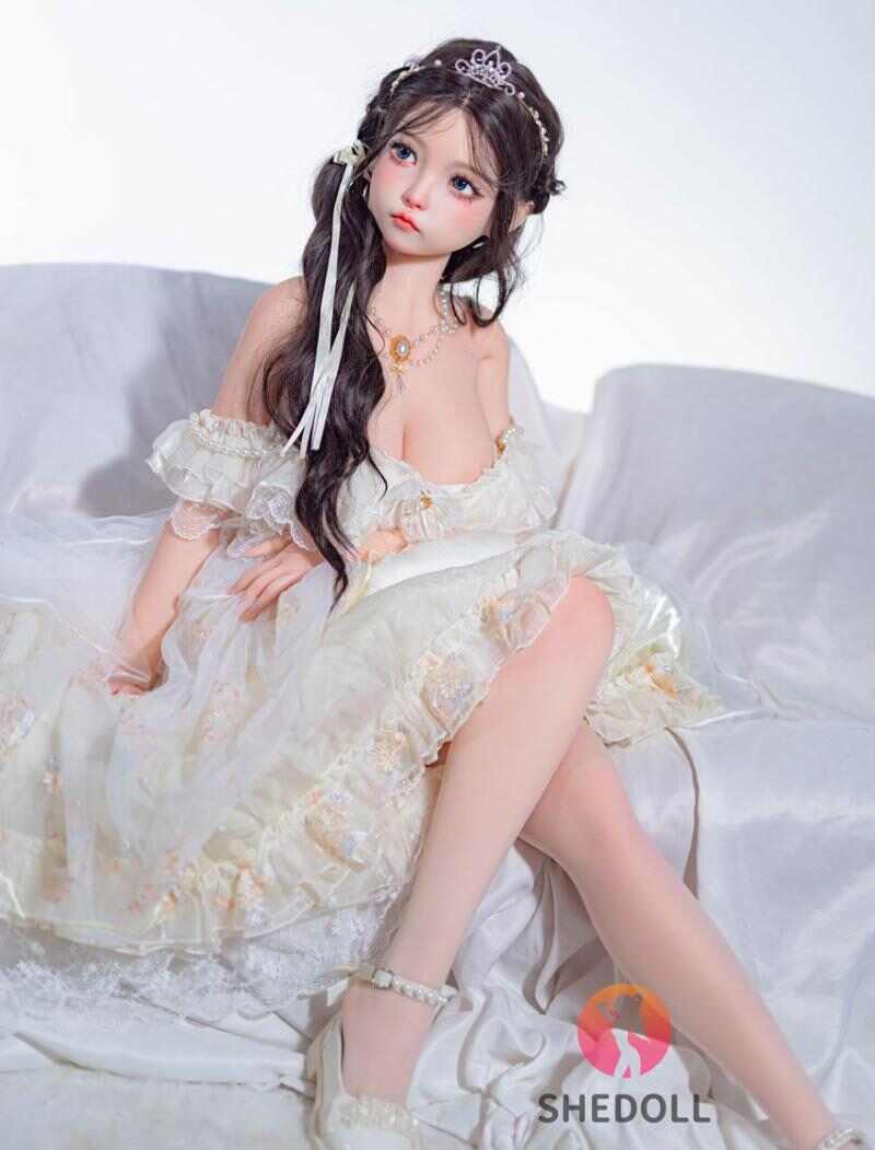 洛小乙(ルオシャオイ) 152cm Aカップ フルシリコン｜可動顎・華奢ボディ・純白花嫁風｜萌え萌え乙女系ラブドール